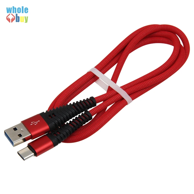 100 шт/партия, прочный 1 м, нейлоновый Плетеный тканевый кабель Micro 5pin 8pin type C USB для синхронизации данных, зарядный кабель для iPhone 8 samsung htc