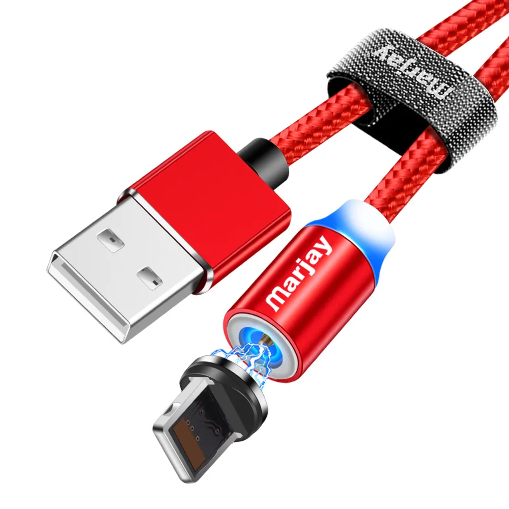 Marjay 1 м 2 м Магнитный usb-кабель светодиодный быстрое зарядное устройство зарядный кабель для iPhone XS Max XR X 5S 8 7 6s 5 se для iPhone кабель для iPad