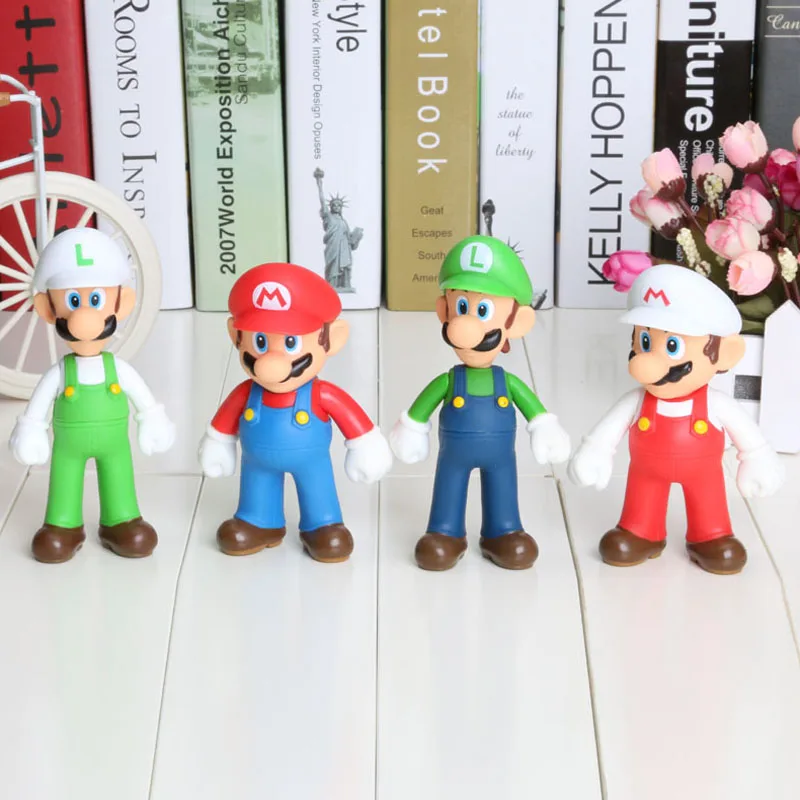 

Mario and Luigi 20pcs/lot 5''12.7cm PVC Super Mario and Luigi donkey kong Action Figures mario 4 styles Gift