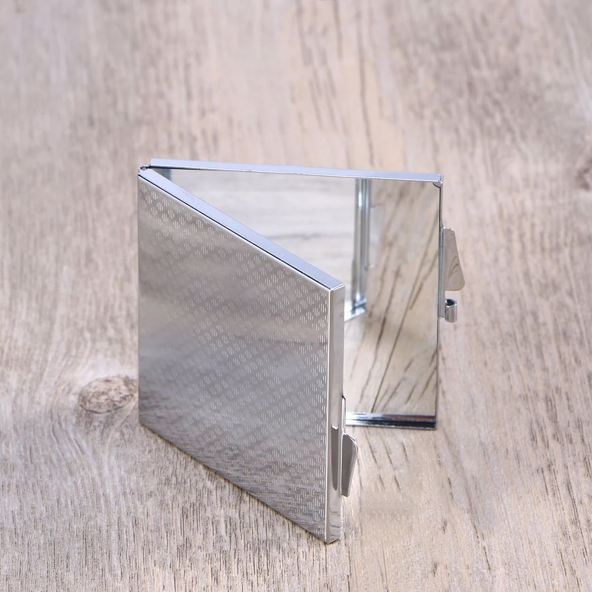 Маленькое карманное зеркало квадратное зеркало для макияжа с металлическим корпусом складное двойное зеркало