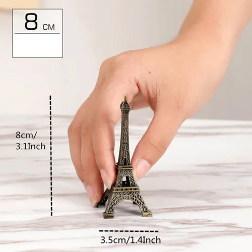 VILEAD 6 Size Zinc Alloy Paris Tower Model Figurines European Building Crafts Gift Office Home Decoration Hogar Ornaments - Color: 8cm Tower