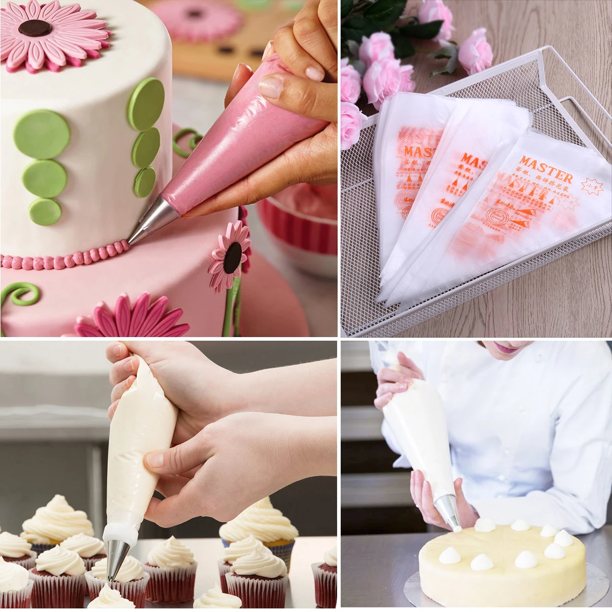 100PCS Disposable 13 Inch Cake Decorating Bags Cake Cream Icing DIY