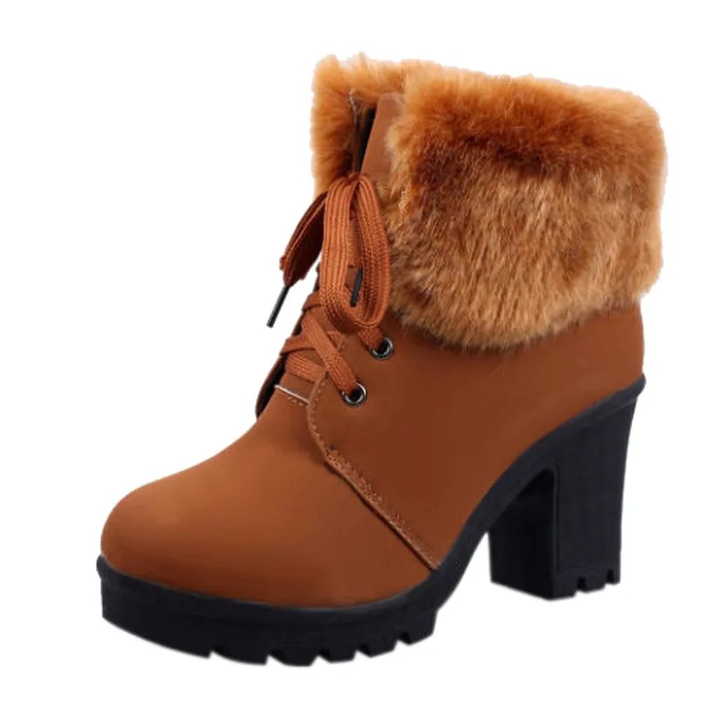 Женские зимние ботинки; удобные ботильоны; нескользящие теплые ботинки на резиновой подошве