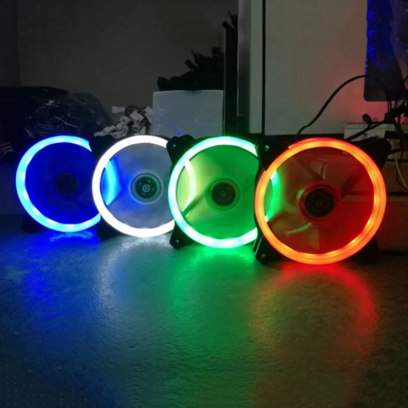 

Computer Eclipse 120mm LED Fan 120mm Fan Red Blue Green Light Guide Ring 2017 Hot