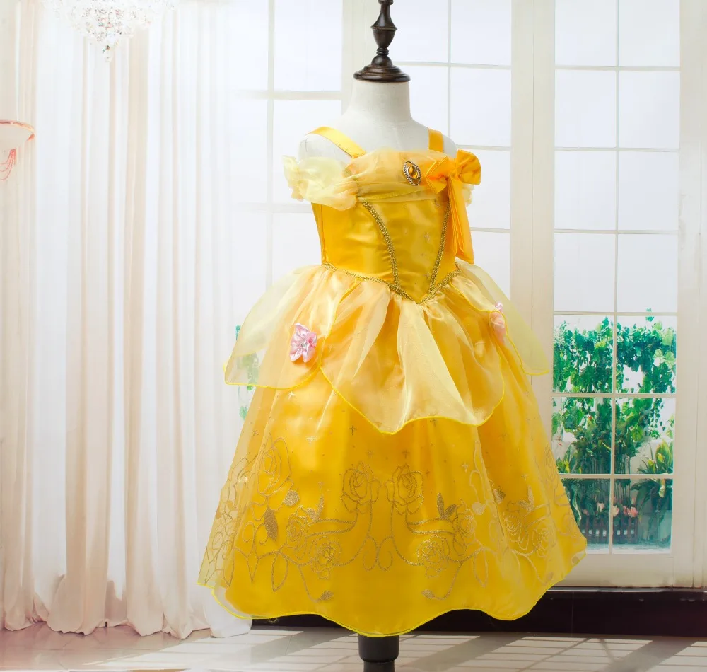 Toddler Girls Summer Belle Dresses Princess Costume Party Clothing Beauty And The Beast Yellow Dress Sleeveless Clothes Kid Shop Global Kids Baby Shop Online Baby Kids Clothing