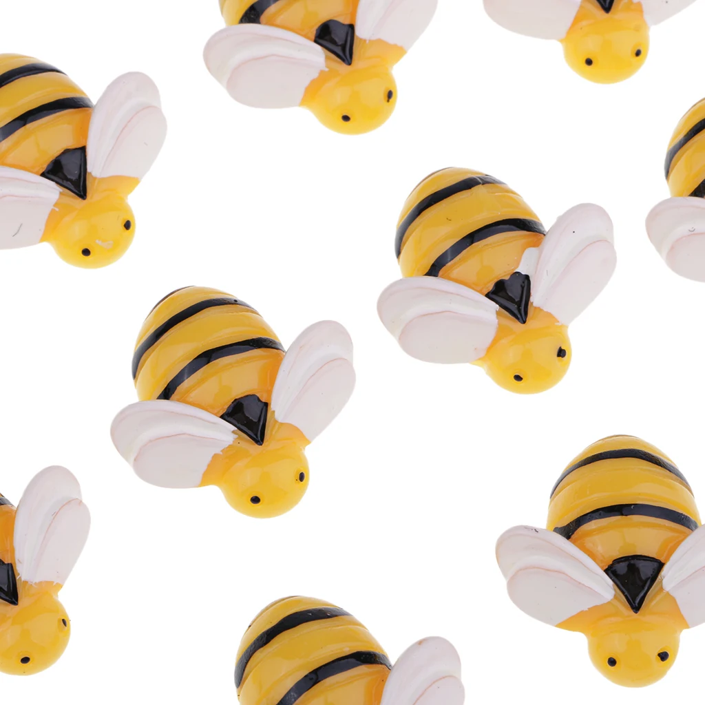 20 Pieces Bee Shape Resin Flatback Scrapbooking Embellishment for DIY Phone Case Decoration Handmade Craft