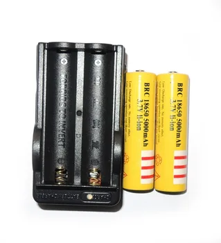 

2x 18650 3.7V 5000mAh Rechargeable li-ion Battery+Travel Charger Yellow