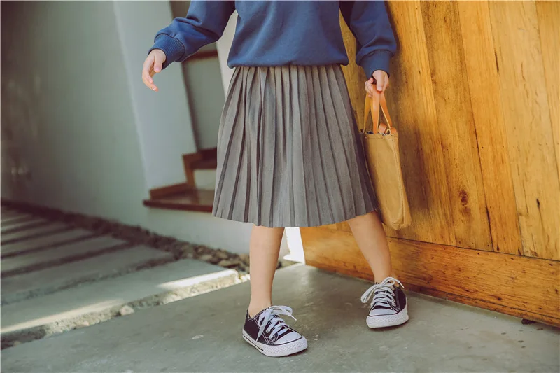 Hot sale New Fashion 2018 autumnCute Velvet Child Skirt Kids Pleated Skirt Smooth Skirt Toddlers Children Baby Girls Skirts (28)