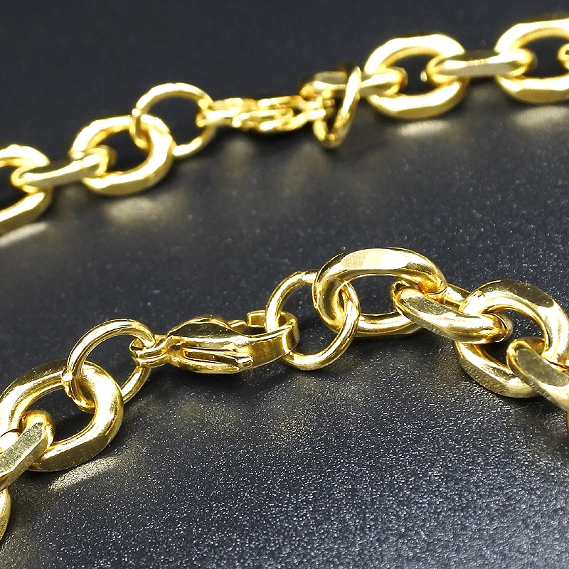 AMUMIU модные украшения сердце звено цепи цепочки и ожерелья Браслет наборы Золото Цвет высокое качество HZTZ105