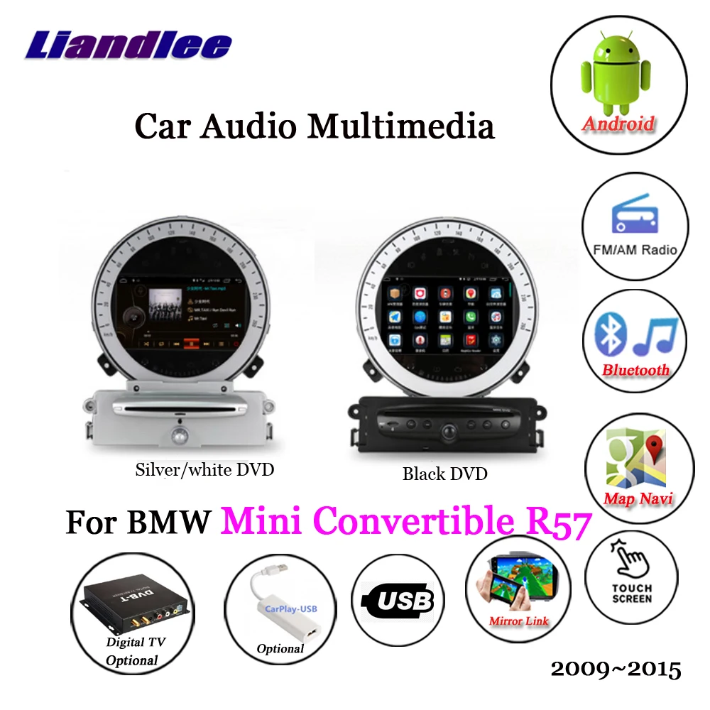Cheap Liandlee For BMW Mini Convertible R57 2009~2015 Android Radio Stereo Carplay Camera TV Wifi GPS Map Navi Navigation Multimedia 2