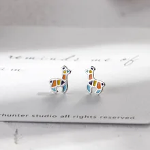 Lidavi 925 пробы серебряные цветные серьги-гвоздики в виде оленя для женщин, девушек, леди, милые Рождественские сувениры, ювелирное изделие, подарок VES6209