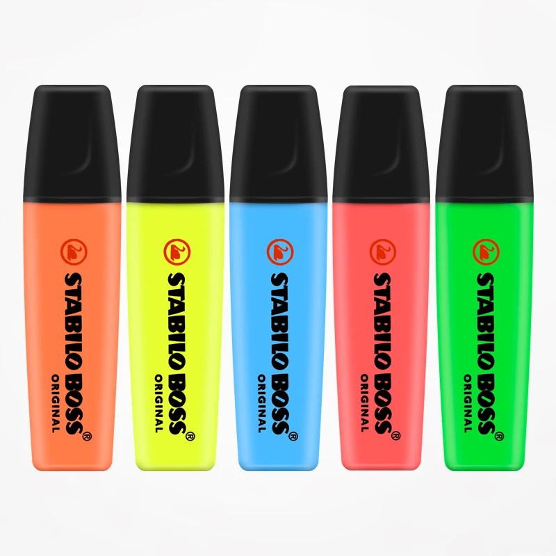 JIANWU 1pc STABILO BOSS 9 color Fluorescent pen Color highlighter pen