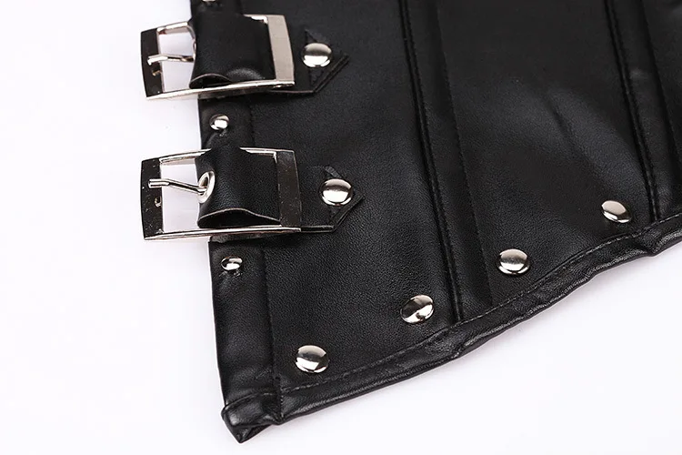 Halter Leather Corset Underbust Bustier