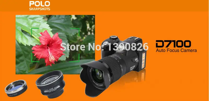 HD POLO D7100 цифровая камера 33 млн пикселей с автофокусом Профессиональная зеркальная видеокамера 24X с оптическим зумом три объектива