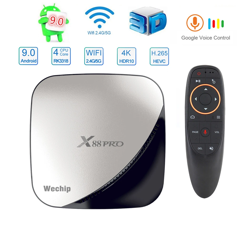 

Set-top box Tv box android 9.0 X88PRO Rockchip 4G 16GB 32GB 64GB tv box android 5.0G WiFi 4K 3D media player PK h96 max Box tv