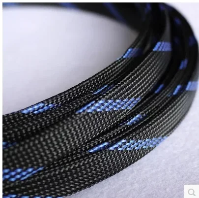 

Free shipping 5meters Snakeskin mesh / 12mm black and blue mixed woven / encryption type / nylon mesh / net shock