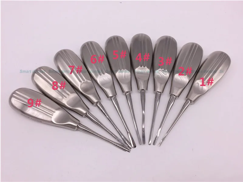 

9 pc kit odontologia dental lab dentistry dentist dental detista equipment for teeth whitening clareador curved ROOT ELEVATOR