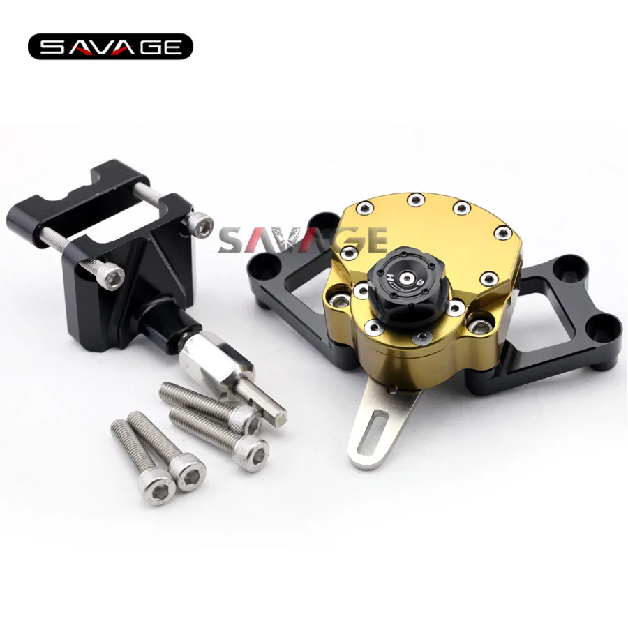 For KAWASAKI EX250 NINJA 250R/ 300 Motorcycle Reversed Safety Adjustable Steering Damper Stabilizer with Mount Bracket