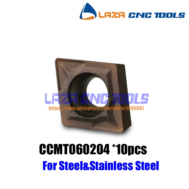 

CCMT060204 VP15TF *10pcs Turning inserts,Turning carbide blades for Steel and Stainless Steel,tips for SCLCR/SCKCR/SCMCN tool
