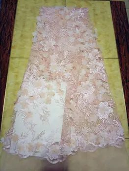 

Latest African Lace 2017 Simple Design French Tulle Lace With 3 d flowers Nigerian Embroidered French Lace Fabric For Wedding