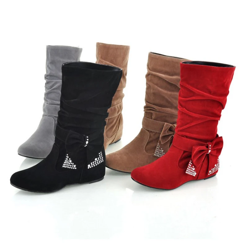 ANMAIRON/Популярные стильные новые модные ботинки на плоской подошве женские зимние ботинки из мягкой кожи женская обувь без застежки 4 цвета, большие размеры 34-47