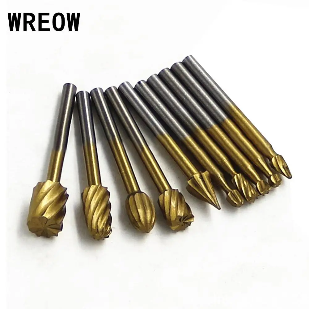 

10pcs/Set Files HSS Routing Rotary Milling Cutter Tool Rotary File Cutter Woodworking Bur Bit Engraving Bits Tool