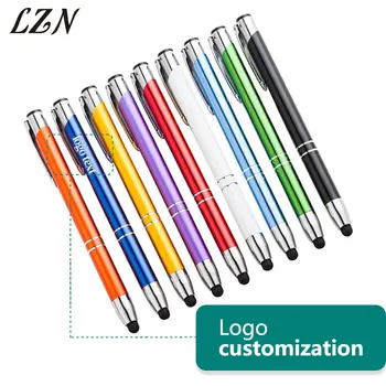 

LZN Hot Selling Touch Screen Metal Ballpoint Pen Black Ink Promotional Gift Personalize Text/Date for Wedding Party as Gift Free