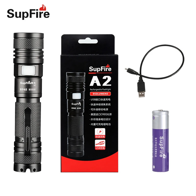 

Supfire Zoomable Flashlight A2 Linterna Led Torch 18650 Flash Light 2000lm Mini Hand Light Camping Working Hiking Powerful Light
