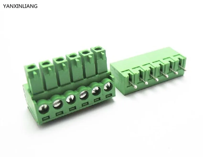 5 sets 3.81 6pin Terminal plug type 300V 8A 3.81mm pitch connector pcb screw terminal block | Обустройство дома