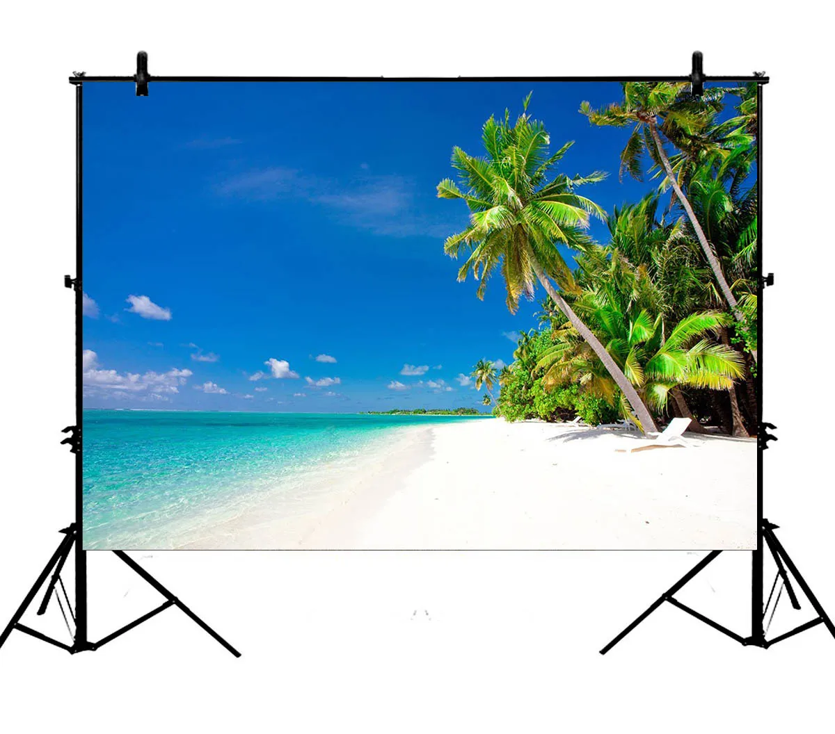 

5x7ft Beach Tropical Sea Seaside Palmtree Vacation Lovers Polyester Photo Background Portrait Backdrop
