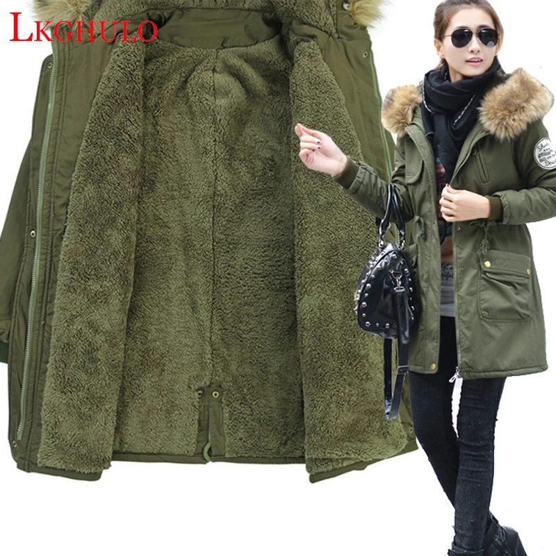 #*Cheap 2018 Winter jacket Women Thicken Parka Jackets Hooded Big Fur Collar Winter Cotton Jacket Female Warm Lamb Fur Coat Parkas W479