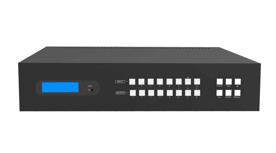 8x8 HDMI к HDBaseT матрице с поддержкой HDMI 2,0 и HDCP 2,2, 8 HDBaseT и 8 HDMI выходов HDMI 2,0, HDCP 2,2, CEC EDID управление