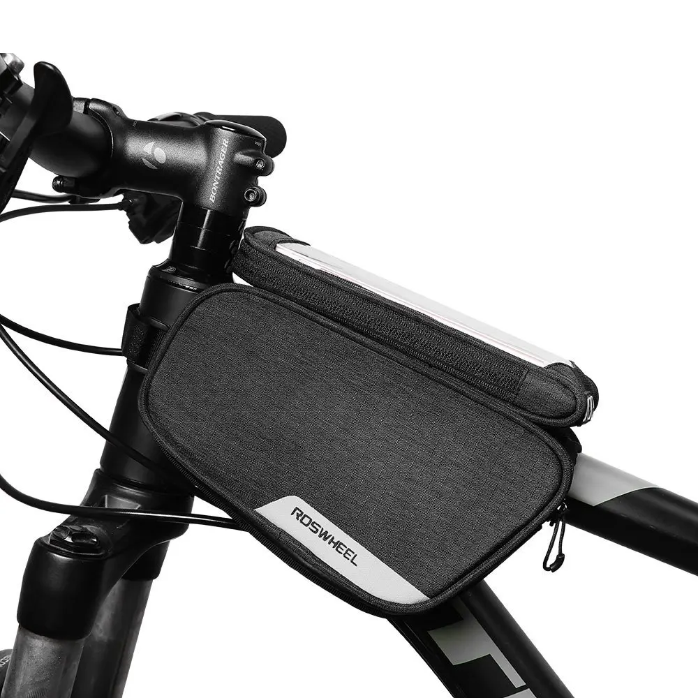 Водостойкая велосипедная передняя рамка с сенсорным экраном, двойная сумка с диагональю 5,7 дюйма, чехол для телефона