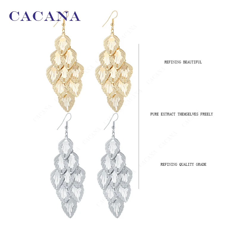 CACANA Dangle Long Earrings For Women Beautiful Top Quality Leaves Bijouterie Hot Sale No.A696A697