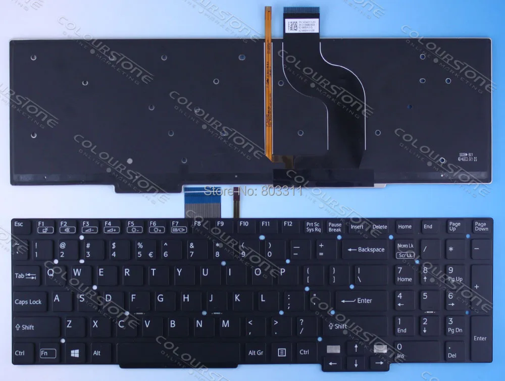 Good quality US Black Laptop keyboard for SONY SVT15 Service Without frame and with backlit US Black Keyboard