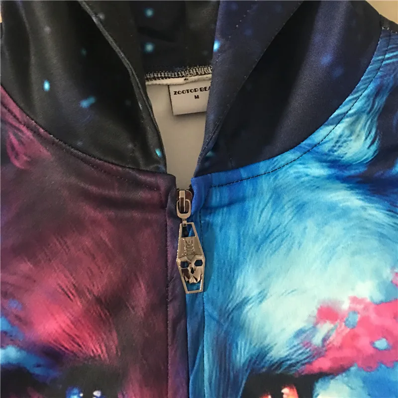 Толстовка мужская с капюшоном на молнии светильник принтом волка|zipper hoodie men|brand