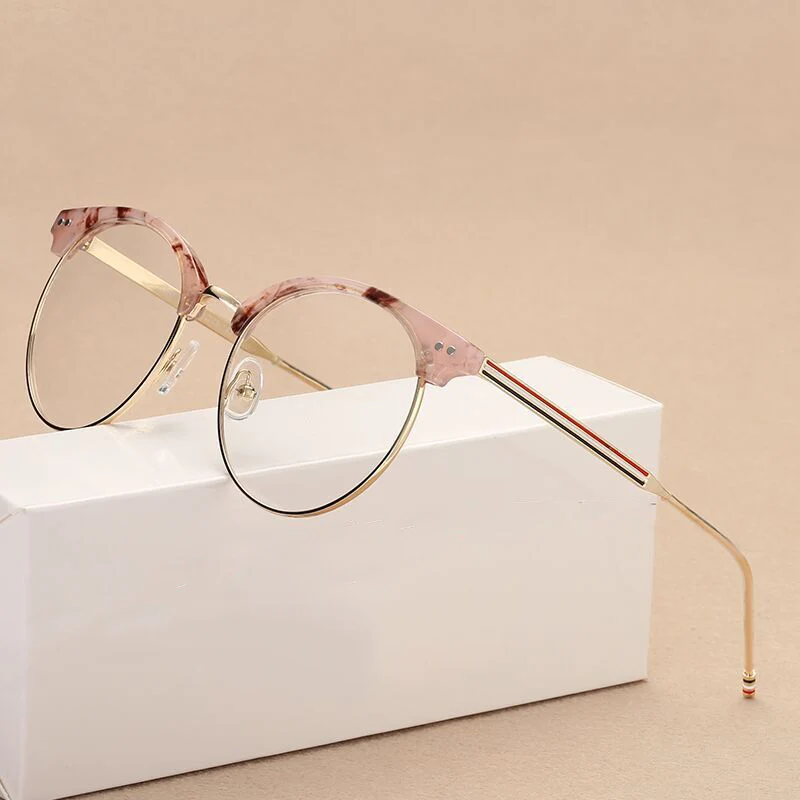 

Metal Classic Optical Prescription Clear Lens Reading Eyewear Women Round Eyeglasses Frame spectacles transparent Frame