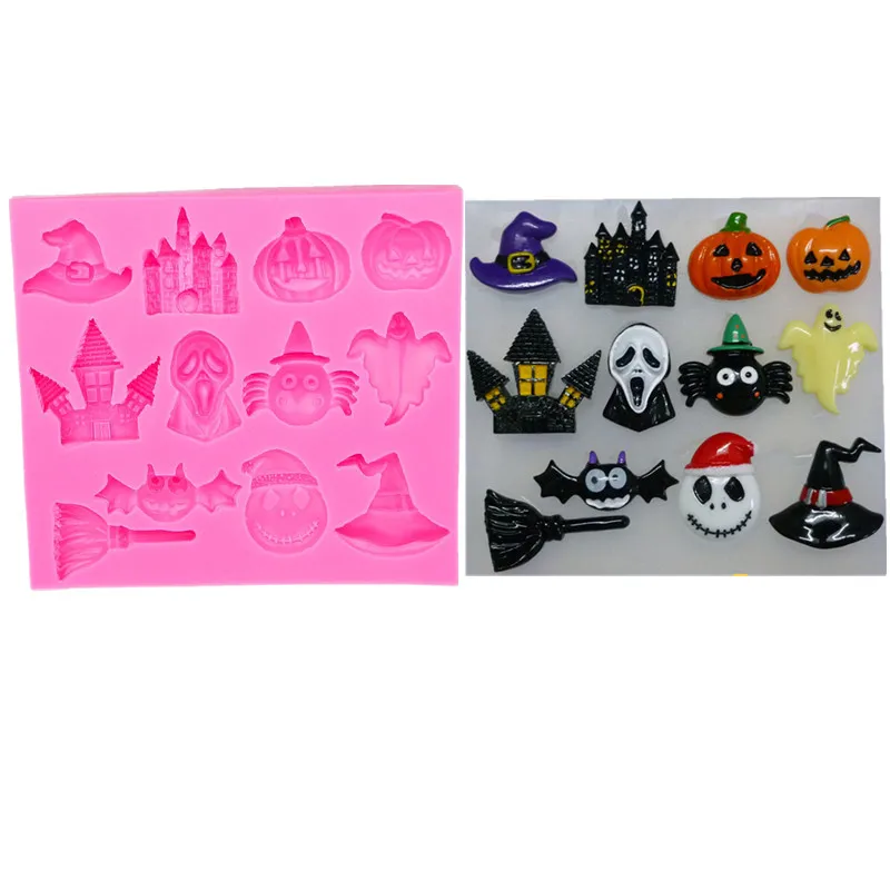 

Christmas Halloween turn sugar silicone mold chocolate mold cake dessert decorative mold DIY pastry baking tool jelly pudding