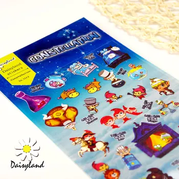 

1 Sheet Twelve Constellations Cartoon Daisyland Scrapbook PET Paper Kawaii Stickers Diary Decal Phone Sticker 1123