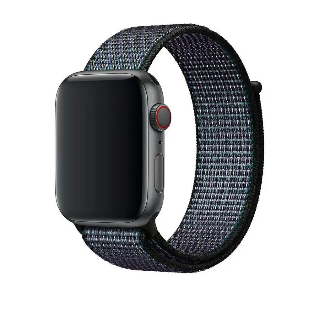 Полосатый цветной нейлоновый дышащий ремешок для часов для Apple Watch iWatch 4 Sports& Edition, спортивный браслет, ремешок для наручных часов - Цвет ремешка: NEW Purple Grape