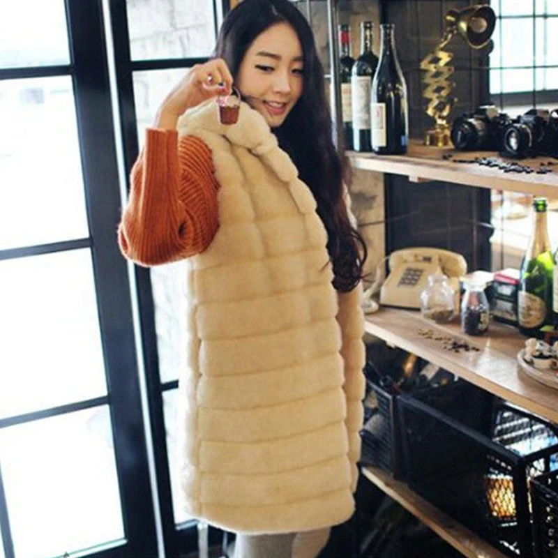 

FHILLINUO Solid Color Fur Coat Hooded Women Long Jacket For Winter Warm Female Fake Fur Coats Plus Size Luxury Ladies Faux Mink