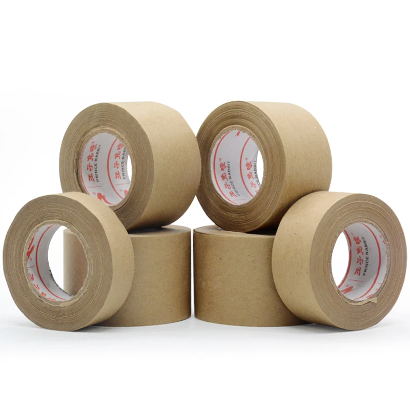 30m Gummed Kraft Paper Tape Bundled Adhesive Paper Tapes Sealed Water