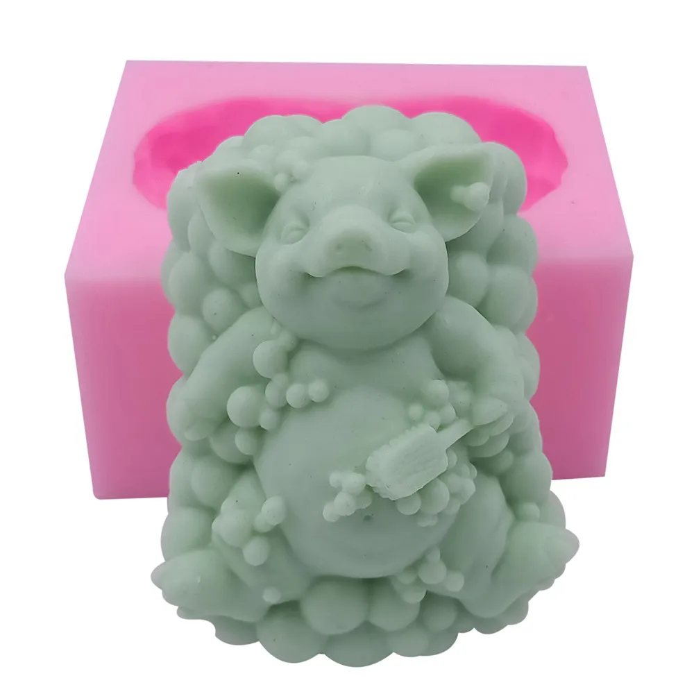 Ленивая свинья DIY мыло прессформа свечи 3D силиконовая форма для изготовления
