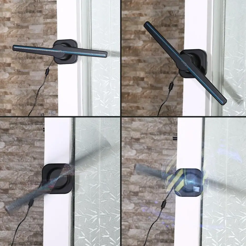 LED Universal Hologram Projector Portable Hologram Player 3D Holographic Dispaly Fan Unique Holographic Projector