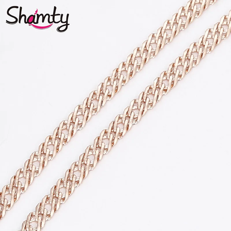 

Shamty 2017 NEW 6MM Venetian Chain Rose Gold Color Necklace Mens Chain Womens High Quality 55cm Necklace Jewelry gift