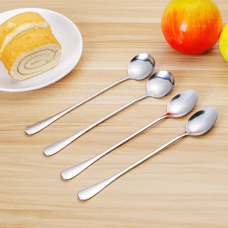 

1PC Long Handled Stainless Steel Coffee Spoon Ice Cream Dessert Tea Spoon For Picnic Kitchen Tool Soup Scoop