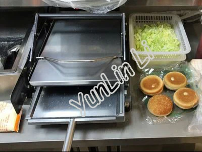 12pcs*2 Layers Hamburger Baking Machine Commercial Fast Heating Burger Maker Joint Equipment with Non-Stick Pan