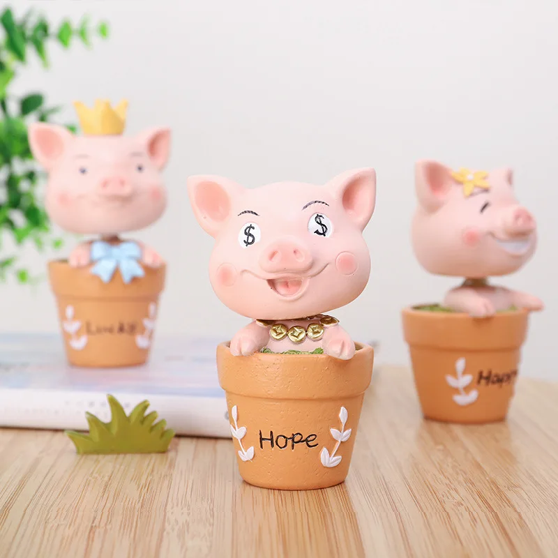1 шт. милый мультфильм свинья смолы ремесло микро пейзаж DIY орнамент миниатюрные