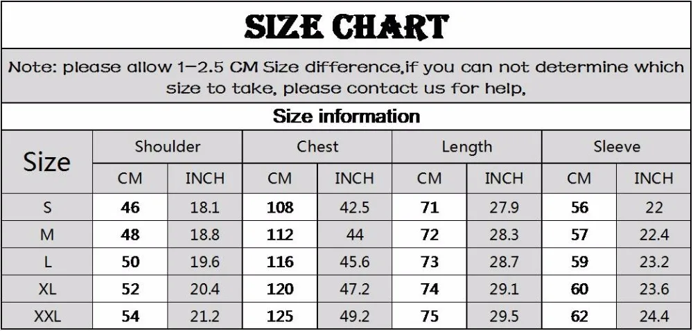 SIZE CHART