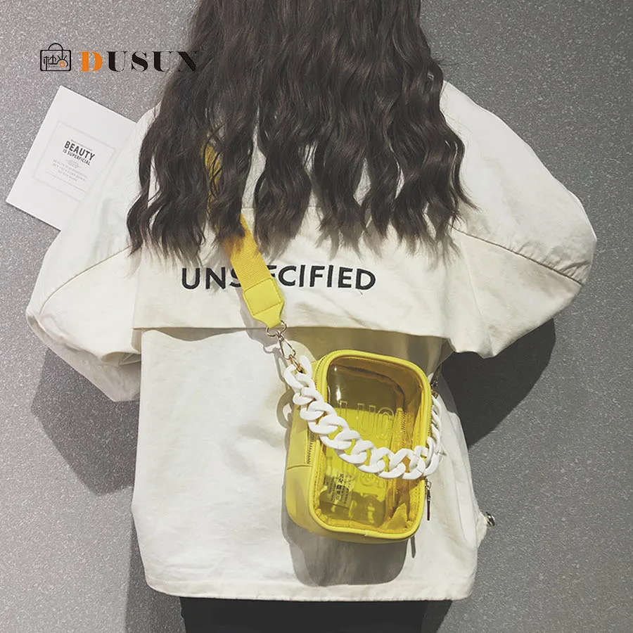 

Acrylic Chain Women Transparent Bag Designer Clear Pvc Crossbody Bags Candy Jelly Lady Handbags Small Summer Shoulder Bag Purses